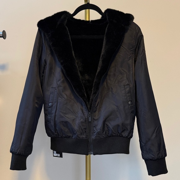 NWT The Kooples Reversible Faux Fur Jacket - Picture 10 of 11